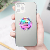 Holographic Cute Thank You Business Logo Vinyl Aufkleber (Telefon)