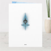 Holographic Cyber Blue Sci-Fi Panel Geburtstag Karte (Rückseite)