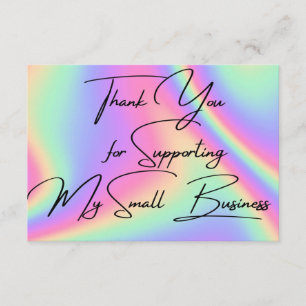 Holographic Danke Business Flat Note Card Mitteilungskarte