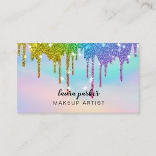 Holographic Driving Glitzer Makeup Hair Stylist Visitenkarte