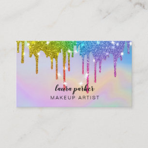 Holographic Driving Glitzer Makeup Hair Stylist Visitenkarte
