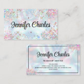 Holographic Elegant Glitzer Makeup Artist Visitenkarte (Vorne/Hinten)