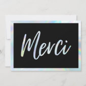 Holographic Elegant Merci Custom Danke Cards Einladung (Vorderseite)