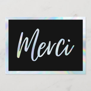 Holographic Elegant Merci Custom Danke Cards Einladung