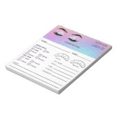 Holographic Eyelash Client Record Form Notizblock (Rotiert)