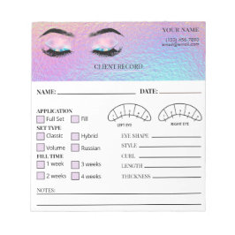 Holographic Eyelash Client Record Form Notizblock