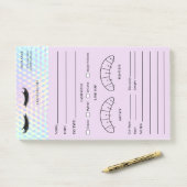 Holographic  Eyelash Client Record Form Post-it Klebezettel (Auf Schreibtisch)