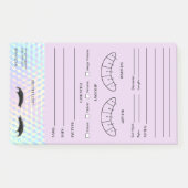 Holographic  Eyelash Client Record Form Post-it Klebezettel (Vorderseite)