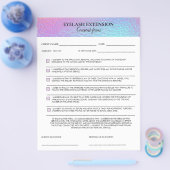Holographic Eyelash Consent form Flyer (Einzeln)