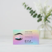 Holographic Eyelash Extensions Lash Aftercare Visitenkarte (Stehend Vorderseite)