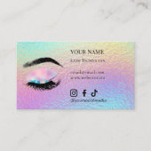 Holographic Eyelash Extensions Lash Aftercare Visitenkarte (Vorderseite)