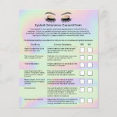 Holographic Eyelash Extensions Liability Waiver Flyer (Vorne)
