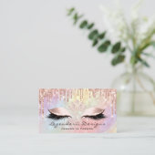Holographic Fashion Eyelash Lashes Glitzer Lotus Visitenkarte (Stehend Vorderseite)