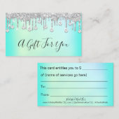 Holographic Gift Certificate Nails Bar Diamond Terminkarte (Vorne/Hinten)