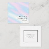 Holographic Girly Minimalistisch Elegant Quadratische Visitenkarte (Vorne/Hinten)