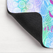 Holographic Girly Mit Monogramm Iridescent Mousepad (Ecke)