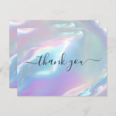 Holographic Glam Elegant Iridescent Vielen Dank Postkarte (Vorne/Hinten)