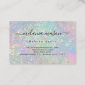 Holographic Glam Glitter Elegant Sparkles Beauty Terminkarte (Rückseite)