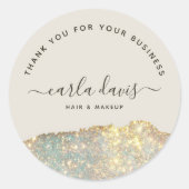 Holographic Glam Glitzer Business Vielen Dank Runder Aufkleber (Vorderseite)