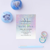 Holographic Glam Glitzer Elegant Wir sind Open Blu Flyer (Einzeln)