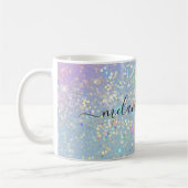 Holographic Glam Glitzer Elegante Glitzern Girly Kaffeetasse (Links)