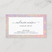 Holographic Glam Glitzer Elegante Glitzern Girly Visitenkarte (Rückseite)