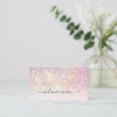Holographic Glam Glitzer Elegante Glitzern Girly Visitenkarte (Stehend Vorderseite)