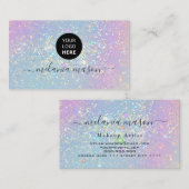Holographic Glam Glitzer Elegante Glitzern Logo Visitenkarte (Vorne/Hinten)