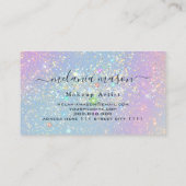 Holographic Glam Glitzer Elegante Glitzern Logo Visitenkarte (Rückseite)