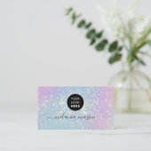 Holographic Glam Glitzer Elegante Glitzern Logo Visitenkarte (Stehend Vorderseite)