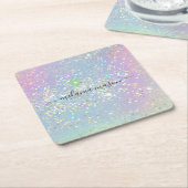 Holographic Glam Glitzer Elegante Glitzern Rechteckiger Pappuntersetzer (angewinkelt)