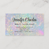 Holographic Glam Glitzer Elegante Makeup Artist Visitenkarte (Rückseite)