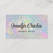 Holographic Glam Glitzer Elegante Makeup Artist Visitenkarte (Vorderseite)