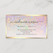 Holographic Glam Glitzer Glitzern Gold Beauty Visitenkarte (Rückseite)
