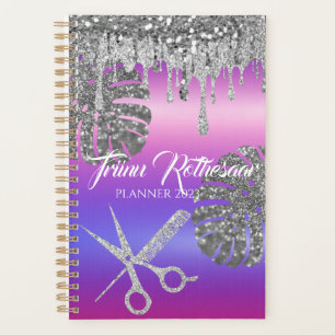 Holographic Glam Glitzer Hair Salon Planner Planer