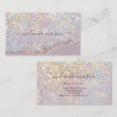 Holographic Glam Glitzer Makeup Artist Lila Chic Visitenkarte (Vorne/Hinten)