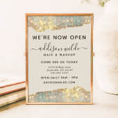 Holographic Glam Glitzer Salon Business Opening Poster