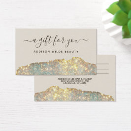 Holographic Glam Glitzer Salon Geschenkkarte