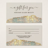 Holographic Glam Glitzer Salon Geschenkkarte (Vorne & Hinten)