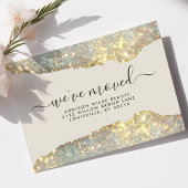 Holographic Glam Glitzer Salon Moving Ankündigung