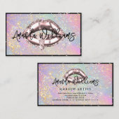 Holographic Glam Glitzer Tropfens Lips Unique Visitenkarte (Vorne/Hinten)