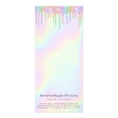 Holographic glitter drips glam salon menu werbekarte (Hinten)