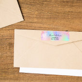 Holographic glitter drips unicorn return address