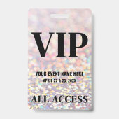Holographic Glitter Event VIP Ausweis (Vorderseite)