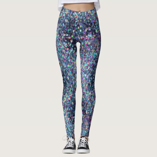 Holographic Glitter Pattern – Iridescent Rainbow  Leggings (Vorderseite)