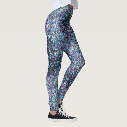 Holographic Glitter Pattern – Iridescent Rainbow  Leggings (Rechts)