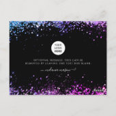 Holographic Glitzer Black Elegant Vielen Dank Kart Postkarte (Rückseite)