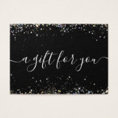 Holographic Glitzer Black Modern Gift Certificate (Vorderseite)