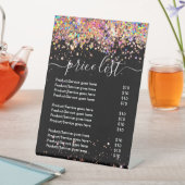 Holographic Glitzer Business Price List Black Sockelschild (In Situ)