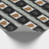 Holographic Glitzer Foto Text Black Elegant Geschenkpapier (Ecke)